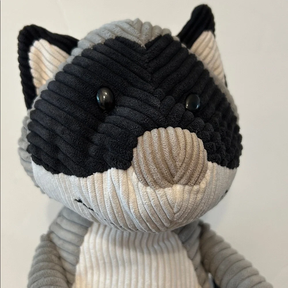 Pier 1 imports raccoon ribbed Plush Toy decoration soft cuddly poseable plushie